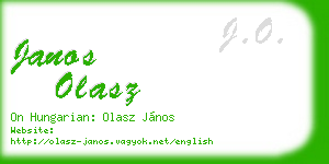 janos olasz business card